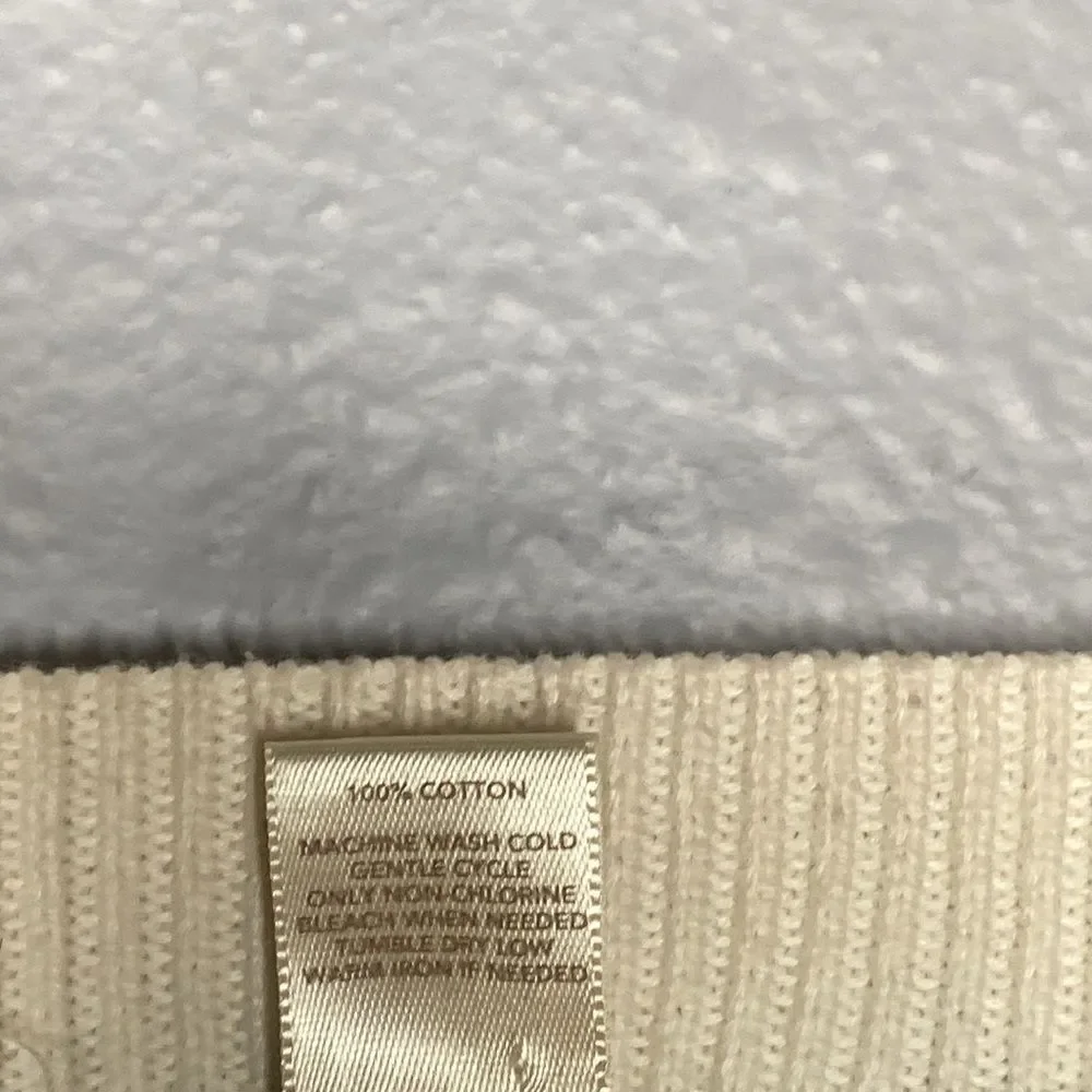 Loft Off White Crew Neck Cable Knit Sweater Size Large